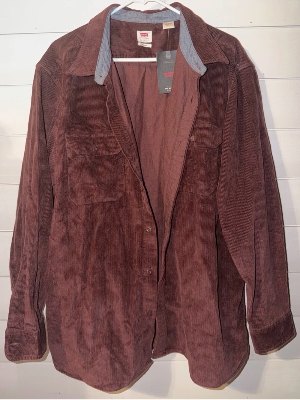 Levi's Men's Relaxed Fit Shacket Button
Front Pockets Brown Solid XL